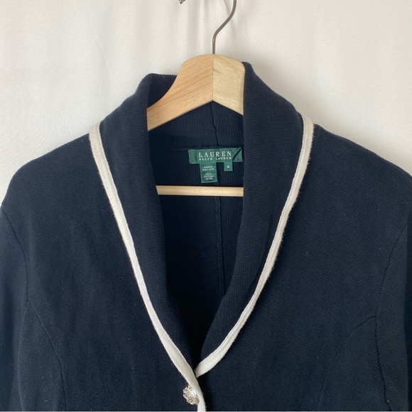 Lauren Ralph Lauren Button Down Collared Cardigan Sweater Size Medium - Picture 4 of 6